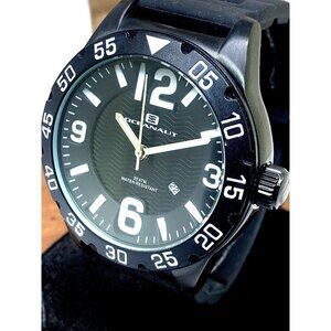 Oceanaut Men's Watch OC2710 Quartz Aqua One Black Dial Rubber Band 48mm